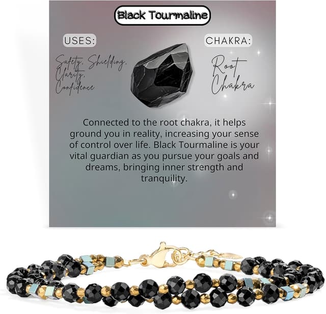 Detalle de Farfume Edelstein Perlen Armband für Frauen mit 4 mm Kristallen & Silber 925 – elastisches Chakra-Armband