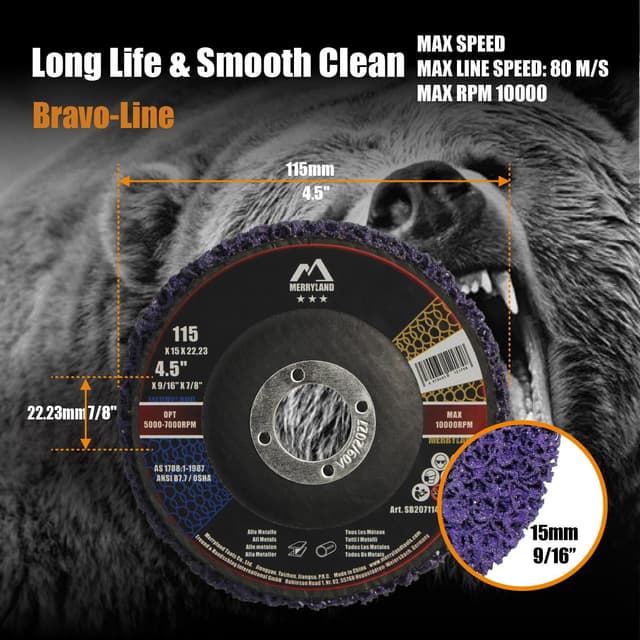 Thumbnail 1 de Merryland Strip Disc 4.5" Rust Remover Wheel đź›