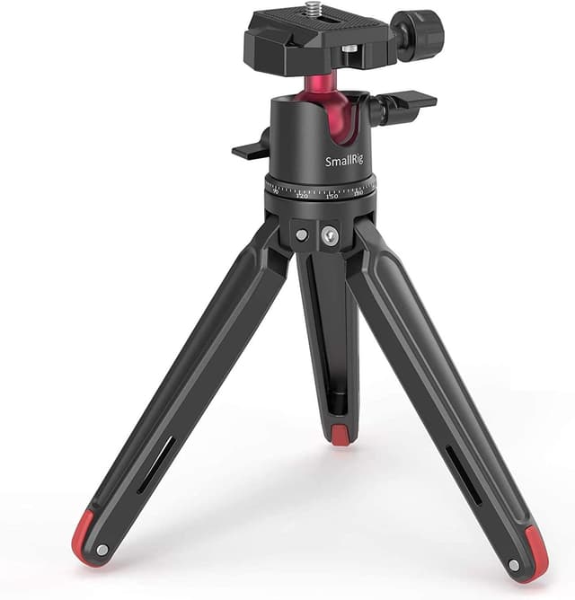 Detalle de SmallRig Mini treppiede da tavolo 2664 con piastra QR Arca e testa a sfera 360°