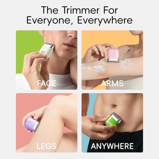 Detalle de yoose Lady Shaver IPX7 Alloy Body Electric Razors for Women (USB‑C, 3.6mm guide comb, Cyber Green)