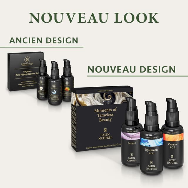 Thumbnail 6 de Satin Naturel Coffret Cadeau Premium pour Femme – 3x30 ml Sérums Visage Vegan (Acide Hyaluronique, Rétinol, Vitamines ACE)