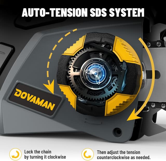 Detalle de DOVAMAN DCS01A 2400W electric chainsaw 16in
