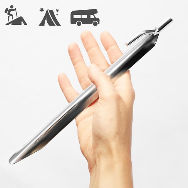 Detalle de com-four® 16 piquets de tente en acier en forme de V (lots de 16) pour camping et activités plein air