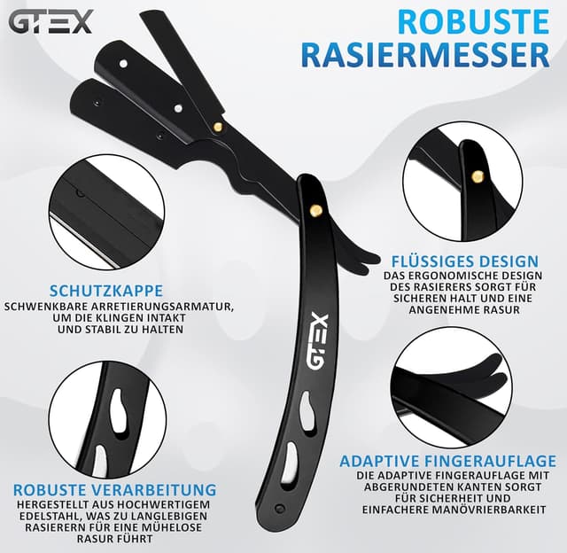 Detalle de Straight Razor Set Rasiermesser 100 Klingen