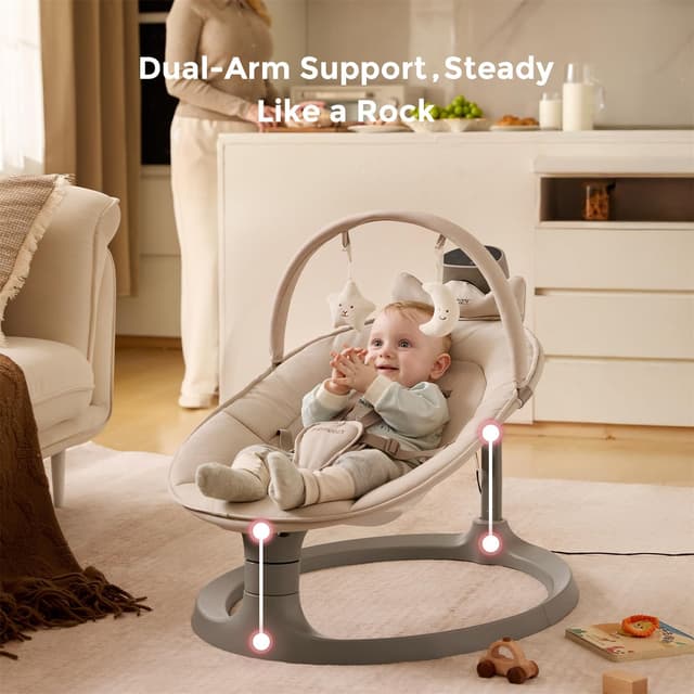 Detalle 2 de Electric Baby Swing 2-in-1 up to 66 lbs