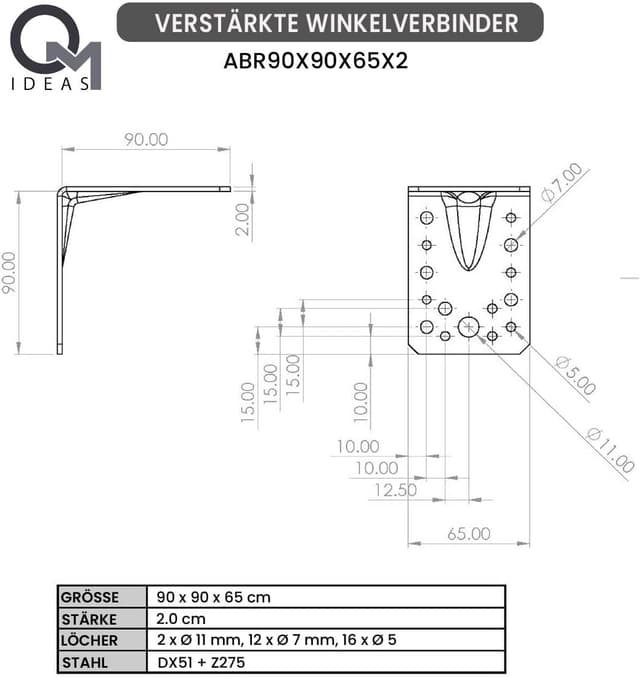 Thumbnail 6 de OMIDEAS Winkelverbinder mit Sicke 90 x 90