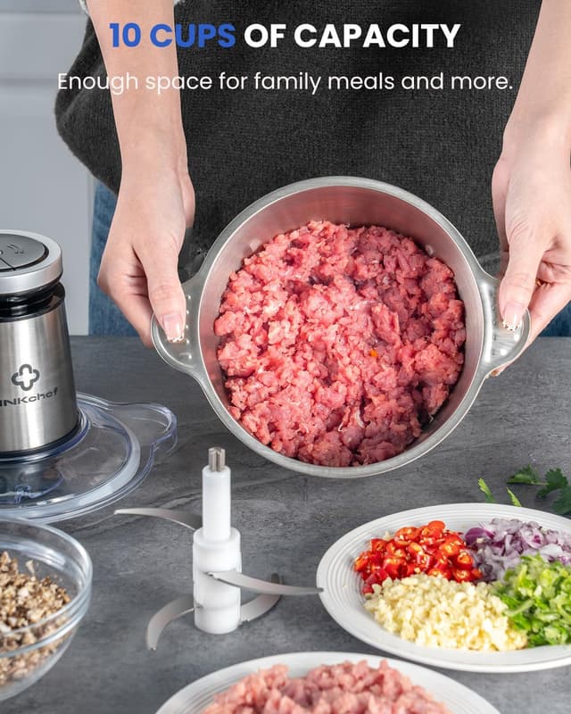 Detalle 2 de LINKChef Food Processor Small (10-Cup) 600W Electric Food Chopper with Container