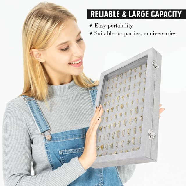 Thumbnail 5 de Bivisen Ring Display Case Organizer Box 100-slot 📦