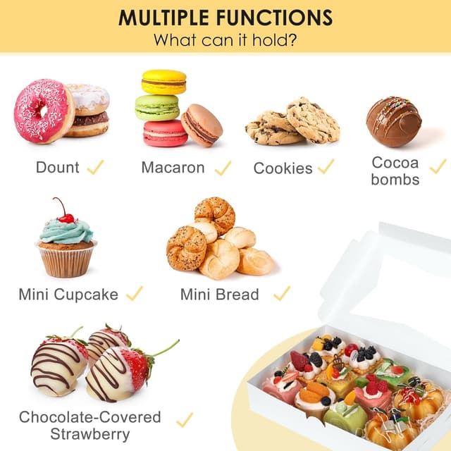 Thumbnail 2 de Moretoes 12x8x2.5" Bakery Boxes for Cookies 🍪