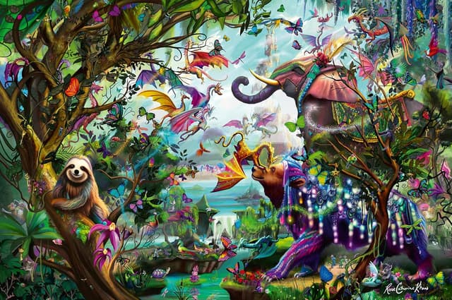 Detalle de Ravensburger Puzzle adulte 4000 pièces « Dragons des Tropiques » (12000812) – dès 14 ans