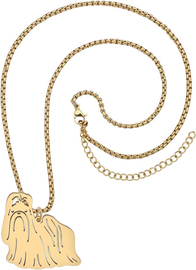 Detalle de Collana con ciondolo cane BAMAY in acciaio inox, placcata oro/argento