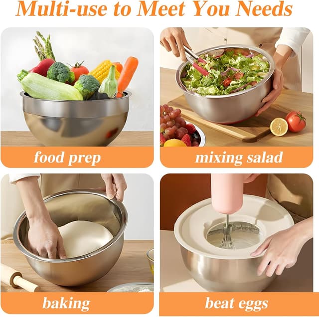 Thumbnail 3 de Winproper Mixing Bowls Set 6 PCS, 4.5 QT 🥣