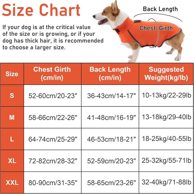 Detalle 2 de Leberna Dog Jumper Fleece Vest Sweater (Warm & Lightweight) – Orange, M