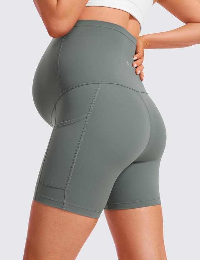 Detalle 2 de CRZ YOGA Butterluxe pantaloncini premaman con tasche per yoga e relax (vita super alta)