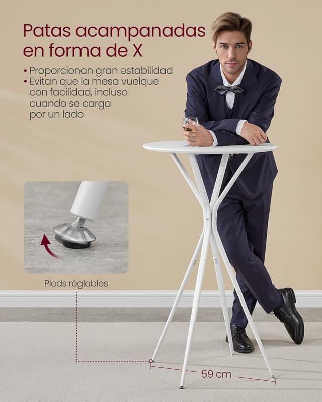 Thumbnail 4 de VASAGLE Mesa de Bar redonda 60 cm