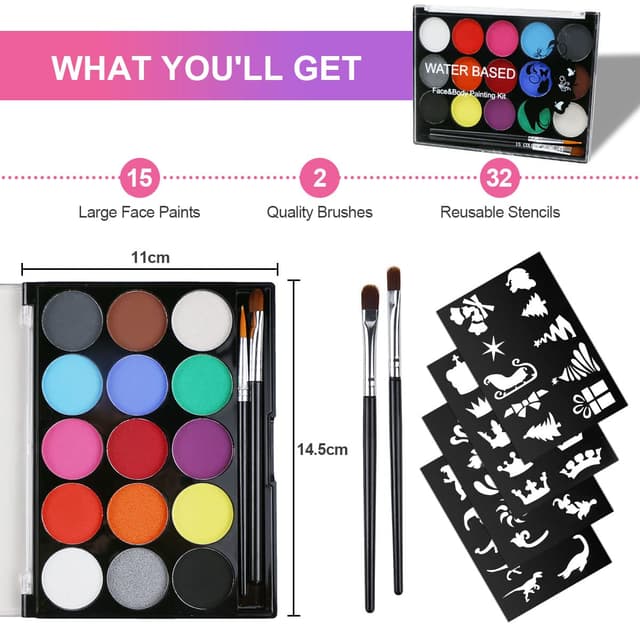 Thumbnail 2 de URAQT Kinderschminke Set 15 Farben 🎨