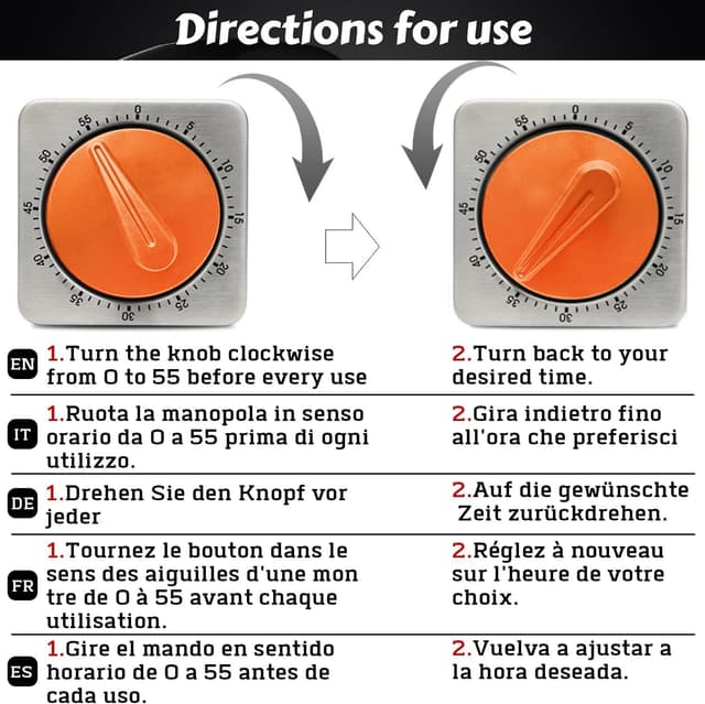 Detalle de Minuteur mécanique cuisine 85 dB