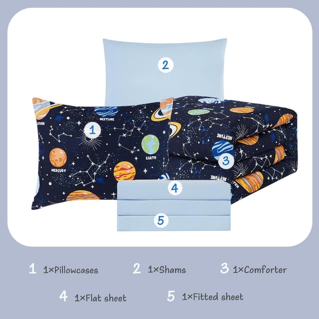 Thumbnail 5 de Twin Kids Comforter Set Glow in The Dark 5-Piece