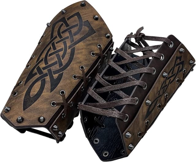 Detalle 2 de COSFAN 2er-Set Mittelalter-Arm-Schienen für Männer im Wikinger-/Punk-Stil
