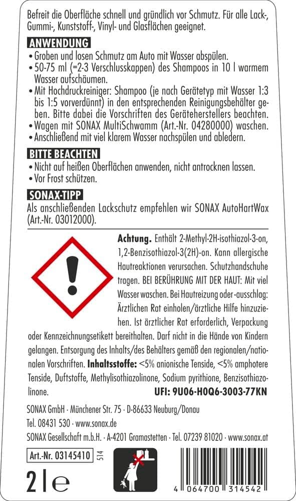 Thumbnail 1 de SONAX AutoShampoo Konzentrat 2 Liter