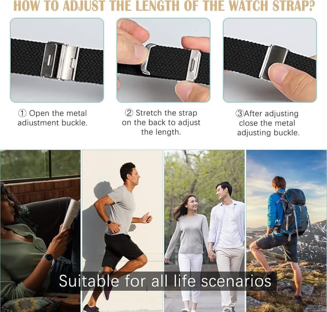 Thumbnail 6 de RoYiio Gewebtes Nylon-Armband für 22 mm mit Schnellverschluss – bequem, atmungsaktiv, mit Schnellwechsel