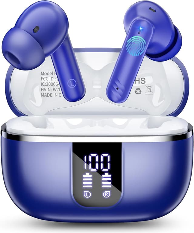 Thumbnail 6 de OWMSIC Bluetooth In-Ear Kopfhörer W70 Pro (Bluetooth 5.4) mit 4× ENC-Mikrofonen, 46 Std. Spielzeit und LED-Display