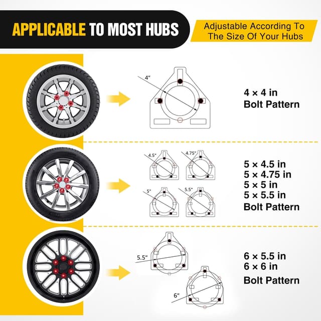 Detalle de Nilight Spare Tire Carrier Mount Stake Pocket Bracket (150 Lbs) for 4/5/6-Lug Trailer Wheels