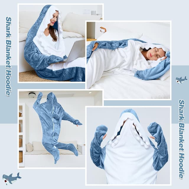 Thumbnail 4 de Ambitelligence Shark Blanket Hoodie Onesie