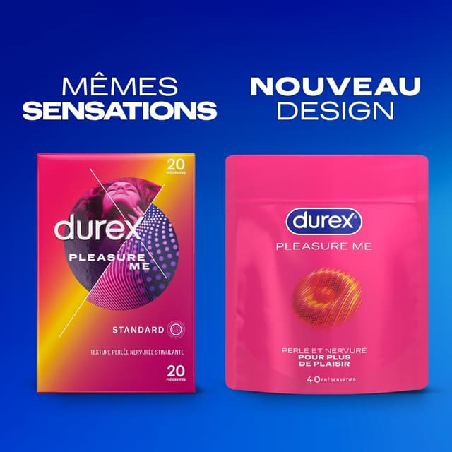 Detalle de Durex Pleasure Me 40 préservatifs perlés 💋