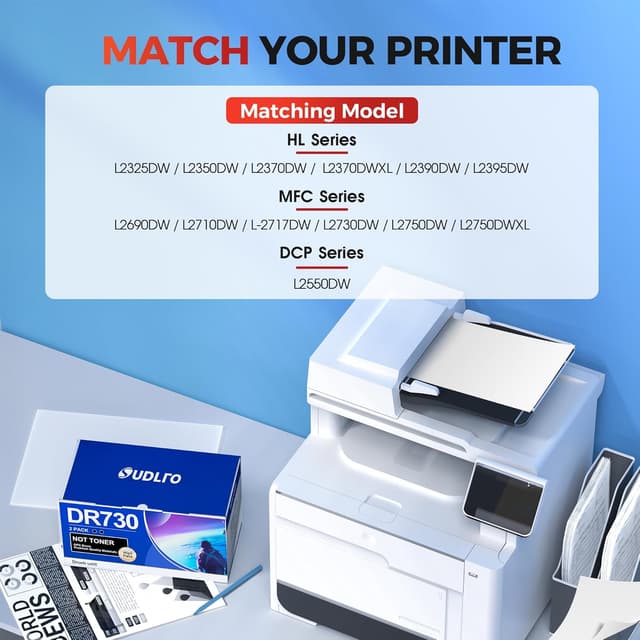 Detalle 2 de Brother DR730 Replacement Drum 2-Pack for Laser Printers 🖨