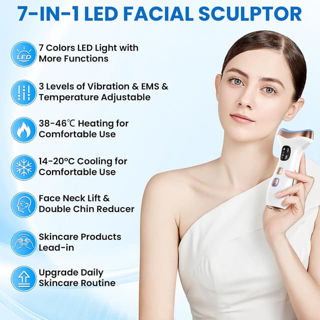 Detalle 1 de PKBD EMS LED face massager heat 45°C