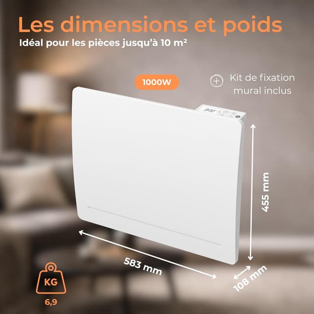 Detalle de Cosyup Eilo radiateur inertie sèche 1000 W