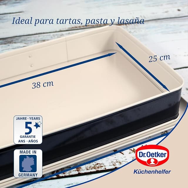 Detalle de Dr. Oetker Molde Desmontable Antiadherente, 42x29 cm 🍰
