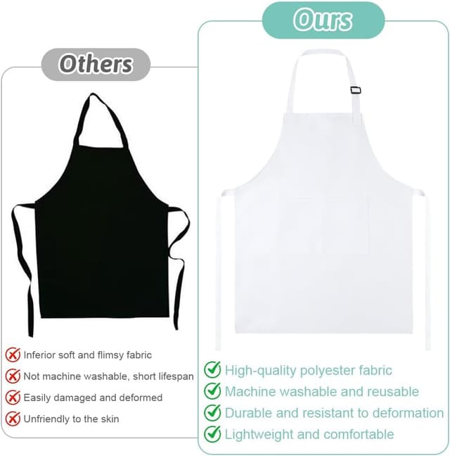 Detalle de DiULi Set grembiule per bambini + cappello da cuoco regolabile (7-13 anni) bianco