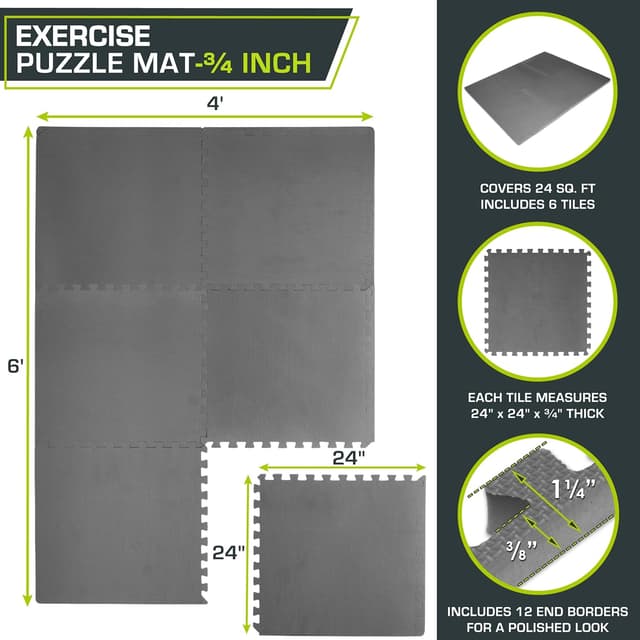Thumbnail 1 de ProsourceFit Extra Thick Puzzle Exercise Mat 1" 🧩