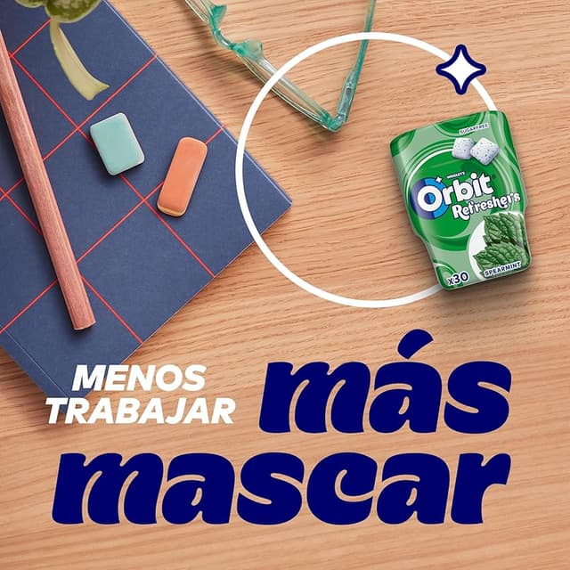 Detalle 1 de Orbit Refreshers, Chicles Sin Azúcar Sabor Hierbabuena 🍃