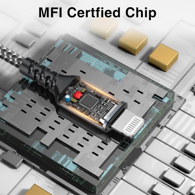 Detalle 2 de NIBIKIA Cavo iPhone Lightning certificato MFi (3 pezzi, 2 m + 2 m + 2 m) per ricarica rapida
