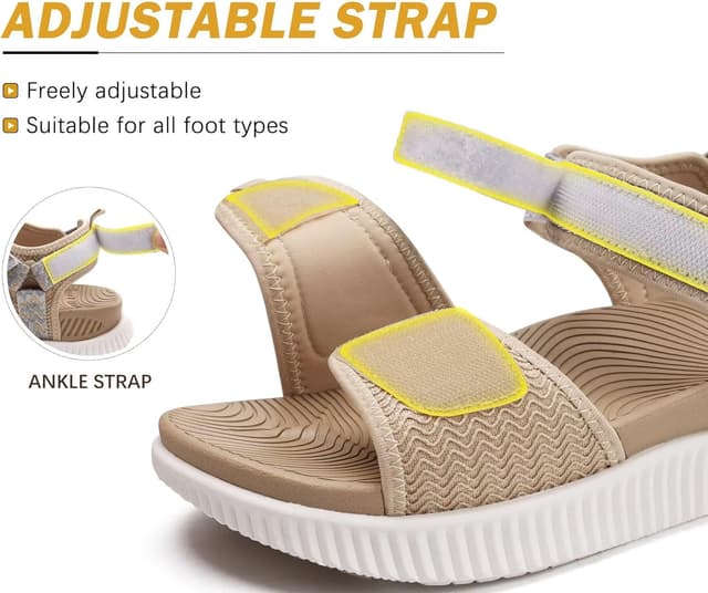 Detalle de KuaiLu sandali trekking da donna comodi con supporto arco plantare regolabile