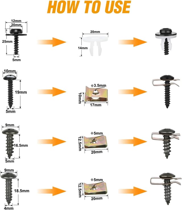 Thumbnail 4 de GOOACC 795Pcs Push Retainer Clips Assortment