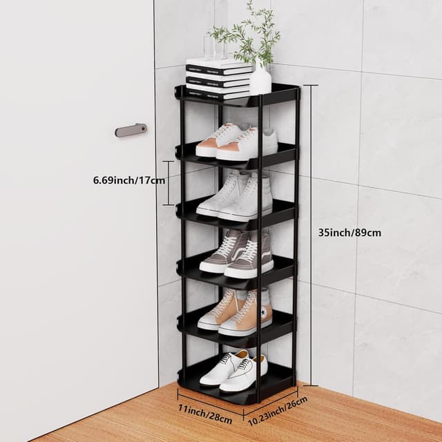 Thumbnail 2 de Altdnmaf 6 tier Narrow Shoe Rack 28cm