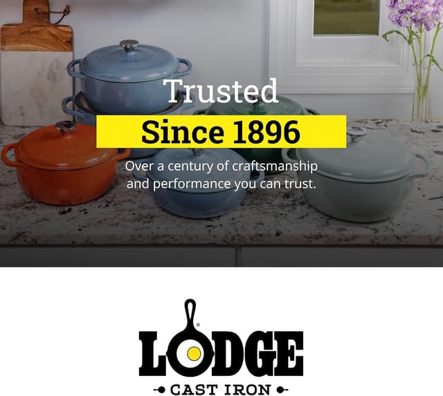 Thumbnail 6 de Lodge Essential Enamel Cast Iron Dutch Oven (6 Quarts) in Island Spice Red