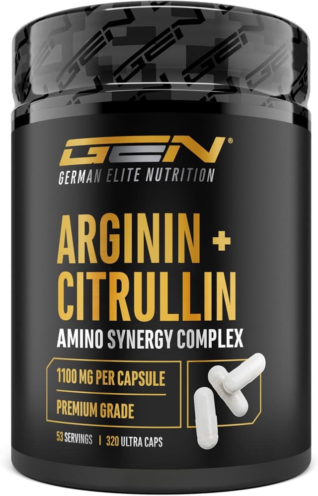 Detalle de L-arginina + L-citrullina Ultra Caps ad alto dosaggio — 320 capsule da 1100 mg