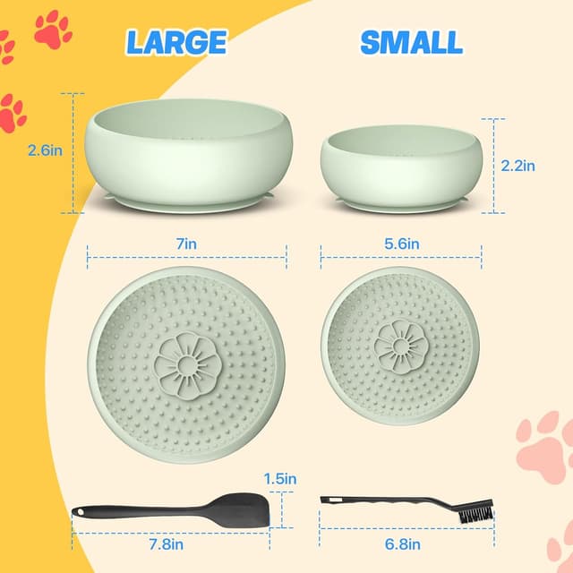 Thumbnail 6 de Pawinner 2PCS Dog Lick Bowl & Slow Feeder Lick Mat (Non-slip Suction, BPA-free silicone)