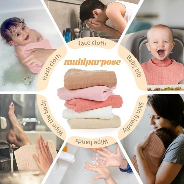 Thumbnail 3 de MIGIOL Muslin Burp Cloths 10x20" ⚙