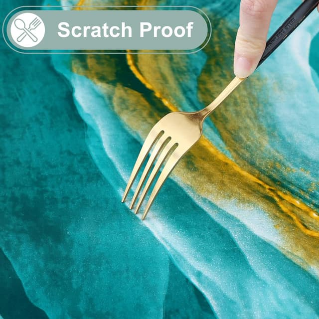 Detalle de misaya Rectangle Waterproof Vinyl Table Cloth (Ripples), Wipeable Oilcloth with Flannel Backing, 52" x 70