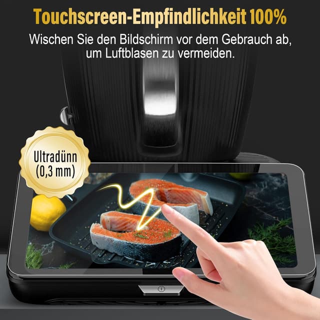 Detalle 2 de Panzer Displayschutzfolie für Vorwerk Thermomix TM7 (9H) – passgenau, fettabweisend & kratzfest, 1 Stück