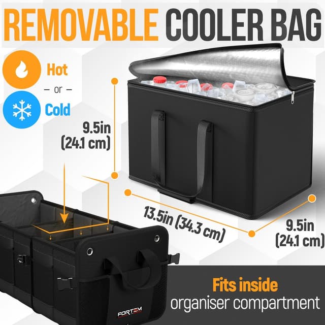 Thumbnail 6 de FORTEM Car Boot Organiser (110L) for SUV boots with collapsible multi-compartments and non-slip base