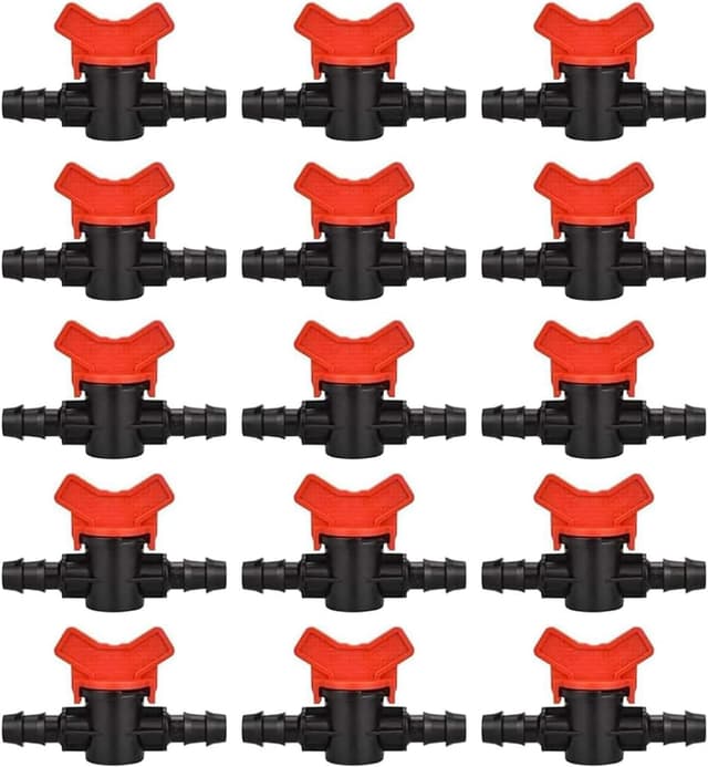 Thumbnail 6 de Hydrogarden Valvola di arresto per irrigazione a goccia con raccordo rapido per tubi 1/4" (4/7 mm), 20 pezzi