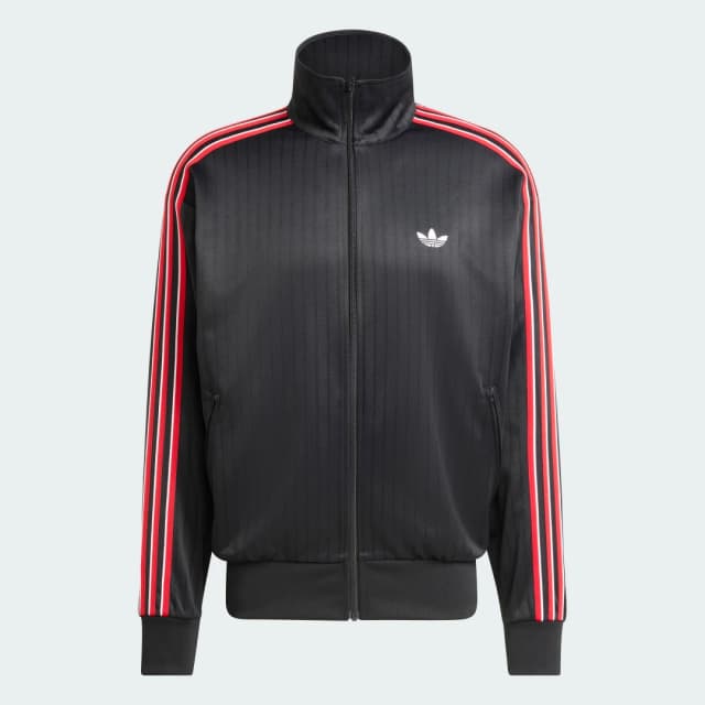 Detalle 2 de adidas Firebird Pinstripes chaqueta deportiva holgada negra