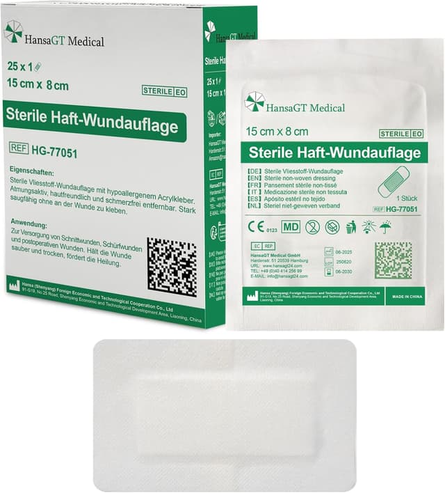 Thumbnail 6 de HansaGT Medical Wundpflaster 7 x 5 cm sensitiv & hypoallergen, selbstklebend, steril (50 Stück) – für kleine Schnittwunden